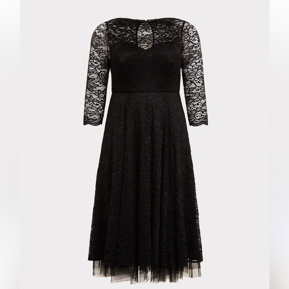 Torrid Size 22 Black Lace Formal Dress NWT